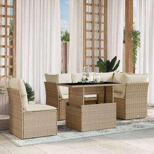 VidaXL Polyrattan Kerti Ülőgarnitúra - 6 részes - Bézs