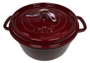 STAUB Öntöttvas főzőedény, zománcozott, 28 cm/6,7 liter, Cocotte Ronde kerek, bordó (113)