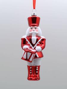 Fehér-piros karácsonyfadísz Diótörő 16cm