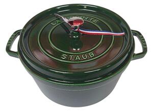 STAUB Öntöttvas főzőedény, zománcozott, 28 cm/6,7 liter, Cocotte Ronde kerek, Bazsalikomzöld (106)