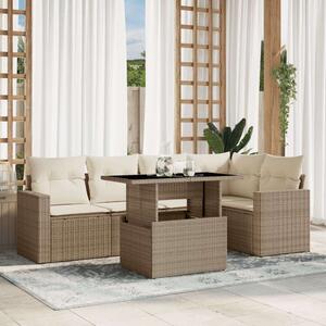 VidaXL Polyrattan Kerti Ülőgarnitúra - 6 részes - Bézs