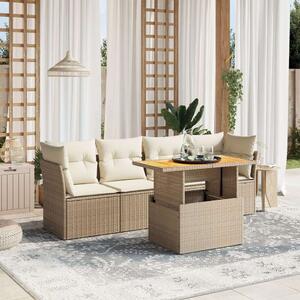 VidaXL Polyrattan Kerti Ülőgarnitúra - 5 részes - Bézs