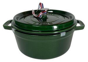 STAUB Öntöttvas főzőedény, zománcozott, 24 cm/3,7 liter, Cocotte Ronde kerek, Bazsalikom zöld (32)