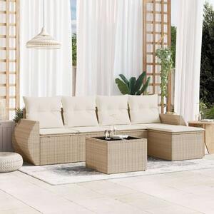 VidaXL Polyrattan Kerti Ülőgarnitúra - 6 részes - Bézs