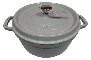 STAUB Öntöttvas főzőedény, zománcozott, 24 cm/3,7 liter, Cocotte Ronde kerek, tiszta fehér (111)