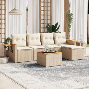 VidaXL Polyrattan Kerti Ülőgarnitúra - 6 részes - Bézs