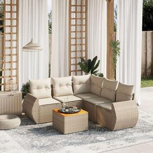 VidaXL Polyrattan Kerti Ülőgarnitúra - 6 részes - Bézs