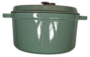 STAUB Öntöttvas főzőedény, zománcozott, 28 cm/6,7 liter, Cocotte Ronde kerek, zsálya (sauge) (101)