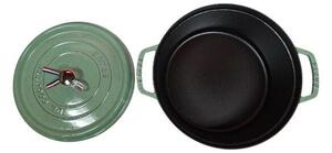 STAUB Öntöttvas főzőedény, zománcozott, 28 cm/6,7 liter, Cocotte Ronde kerek, zsálya (sauge) (101)