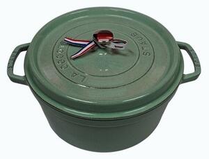 STAUB Öntöttvas főzőedény, zománcozott, 28 cm/6,7 liter, Cocotte Ronde kerek, zsálya (sauge) (101)