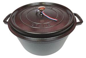STAUB Öntöttvas főzőedény, zománcozott, 34 cm/12,6 liter, Cocotte Ronde kerek fekete/121/