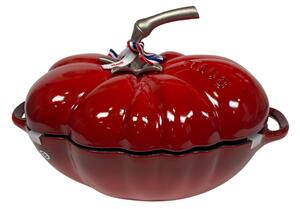 STAUB Öntöttvas főzőedény, zománcozott, 25 cm/2,9 liter, Egyedi paradicsom formájú Cocotte Tomate cseresznye piros színű (48)