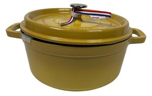 STAUB Öntöttvas főzőedény, zománcozott, 24 cm/3,7 liter, Cocotte Ronde kerek Citromsárga(33)