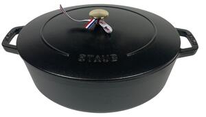 STAUB Öntöttvas főzőedény, zománcozott, 31 cm/5,6 liter, Matt Fekete színű (75)