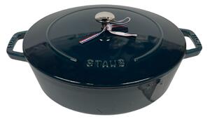 STAUB Öntöttvas főzőedény, zománcozott, 31 cm/5,6 liter, Tengerkék színű (62)