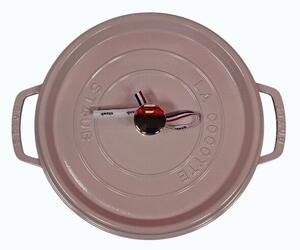 STAUB Öntöttvas főzőedény, zománcozott, 28 cm/6,7 liter, Cocotte Ronde kerek, rózsaszín sorbet (sorbet rose) (102)