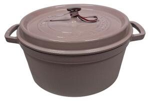 STAUB Öntöttvas főzőedény, zománcozott, 28 cm/6,7 liter, Cocotte Ronde kerek, rózsaszín sorbet (sorbet rose) (102)
