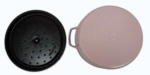 STAUB Öntöttvas főzőedény, zománcozott, 28 cm/6,7 liter, Cocotte Ronde kerek, rózsaszín sorbet (sorbet rose) (102)