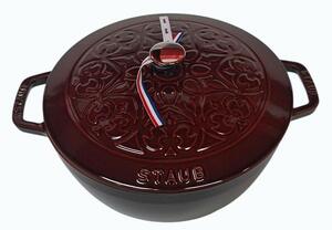 STAUB Cocotte Öntöttvas főzőedény, zománcozott, 26 cm/4,9 liter, Cocotte Ronde kerek, Fényes gránátvörös(Grenadine) (103)
