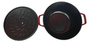 STAUB Öntöttvas főzőedény, zománcozott, 26 cm/4,9 liter, Cocotte Ronde kerek, cseresznye (109)