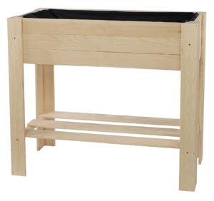 ATMOWOOD Emelt fa virágláda polccal 80 x 34 cm - fenyő