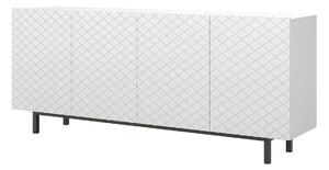 SCALIA II 190 4D négyajtós szekrény - Fehér matt / Fekete keret