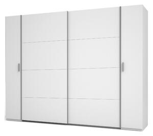 Nagy gardrób 270 cm GIRADOT - fehér / ezüst fogantyúk