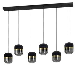 EGLO , 39921 , SINSIGA , függeszték , E27 , 6X40W , IP20 , fekete, arany, fekete-átlátszó