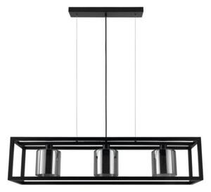 EGLO , 390175 , BRISLING , függeszték , E27 , 3X60W , IP20 , fekete-átlátszó