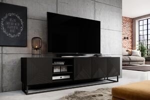 Asha TV-szekrény 200 cm fém lábakkal - matt fekete