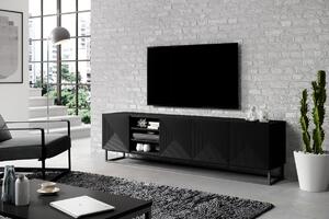 Asha TV-szekrény 200 cm fém lábakkal - matt fekete