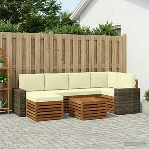 Szegmentált kanapé szett 7 pcs Természetes és krémszínű