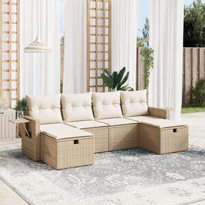 VidaXL Polyrattan Kerti Ülőgarnitúra - 6 részes - Bézs