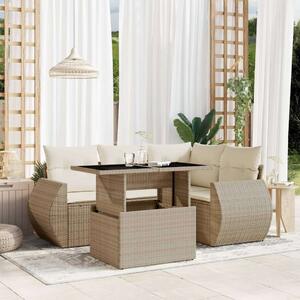 VidaXL Polyrattan Kerti Ülőgarnitúra - 5 részes - Bézs