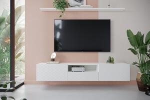 SCALIA 190 2K1SZ TV-szekrény, nyitott polccal, falra szerelhető - matt fehér