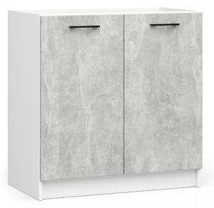 Alsó konyhaszekrény Ozara S80ZL (fehér + beton)