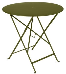 Zöld fém összecsukható asztal Fermob Bistro Ø 77 cm - pesto ernyő