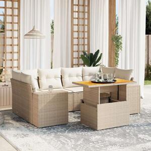 VidaXL Polyrattan Kerti Ülőgarnitúra - 7 részes - Bézs