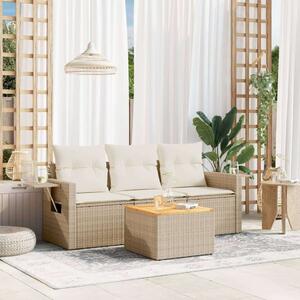 VidaXL Polyrattan Kerti Ülőgarnitúra - 4 részes - Bézs