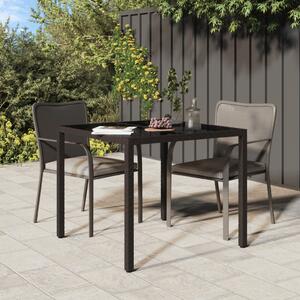Kert étkezőasztal barna 90x90x75 cm polirattan