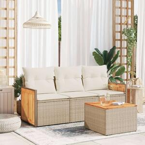 VidaXL Polyrattan Kerti Ülőgarnitúra - 4 részes - Bézs