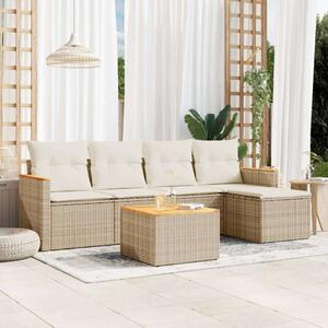 VidaXL Polyrattan Kerti Ülőgarnitúra - 6 részes - Bézs