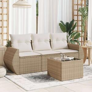 VidaXL Polyrattan Kerti Ülőgarnitúra - 4 részes - Bézs