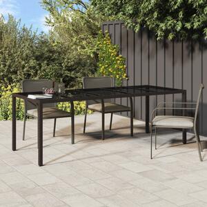 Kerti Étkezőasztal Barna 250x100x75 cm Polirattan