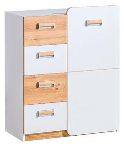 Kombinált fiókos komód CEDAR - nash tölgy / fehér