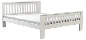 Kétszemélyes fa ágy 160x200 MEBANE - fehér fenyő