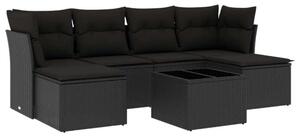 VidaXL 7 részes Kerti Ülőgarnitúra - Fekete Polyrattan
