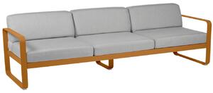 Szürke kárpitozott kerti kanapé Fermob Bellevie 235 cm, barna talppal