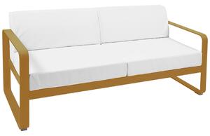 Fehér kárpitozott kerti kanapé Fermob Bellevie 160 cm, barna talppal