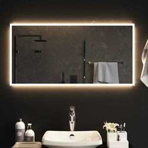 VidaXL LED Fürdőszoba Tükör tükörrel Átlátszó 100 x 50 cm edzett üveg